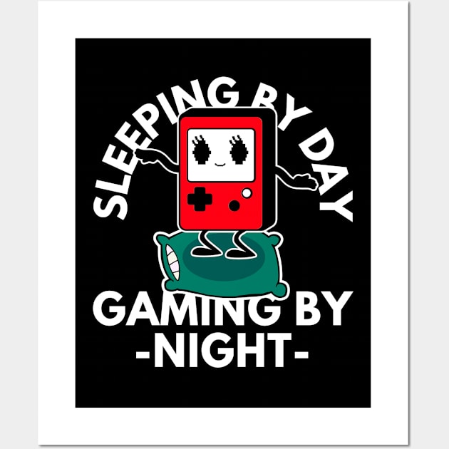 Sleeping By Day Gaming By Night Wall Art by FullOnNostalgia